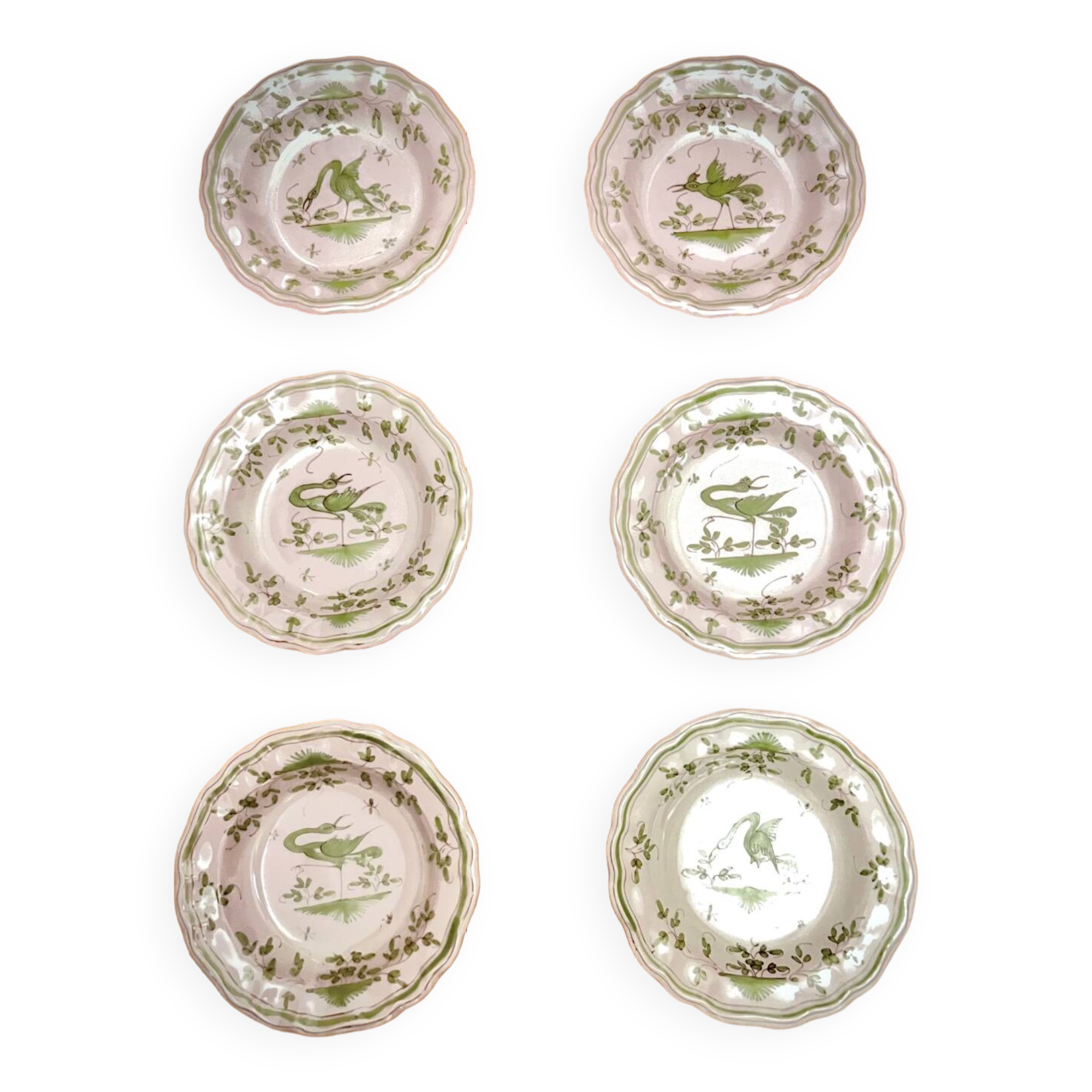 Lot de 6 Assiettes Faïence Martres Tolosane Moustiers Vaisselle Ancien XIXeme