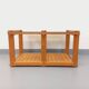 Vintage rectangular coffee table in pine and smoked glass from the 70s and 80s.