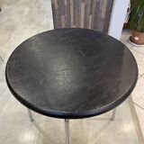 Table d’appoint chrome et skai noir vintage style Bauhaus vintage 1970