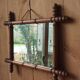 Mirour en bois tourné imitation bambou