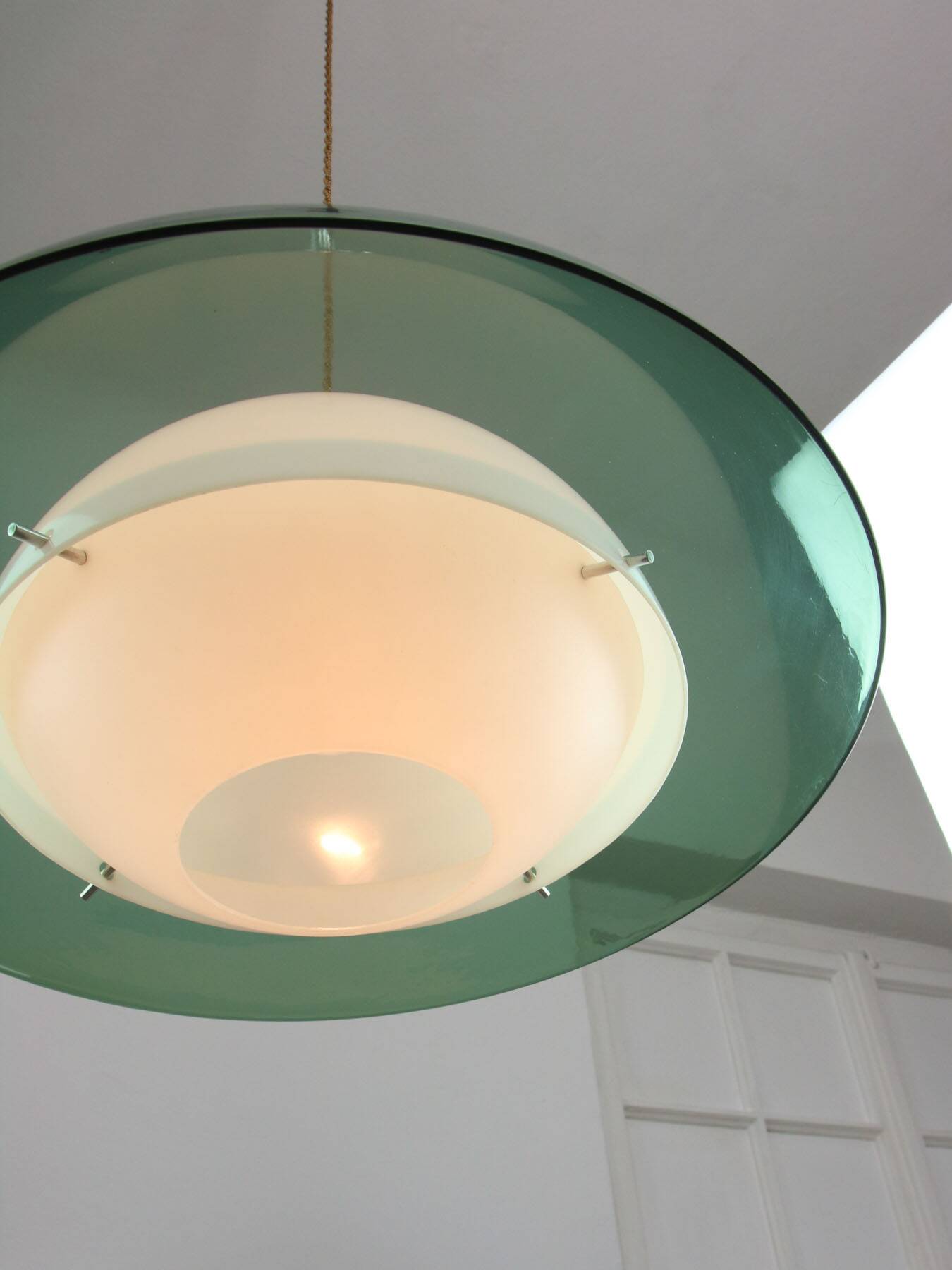 Italian Green Pendant Lamp in Plexiglass