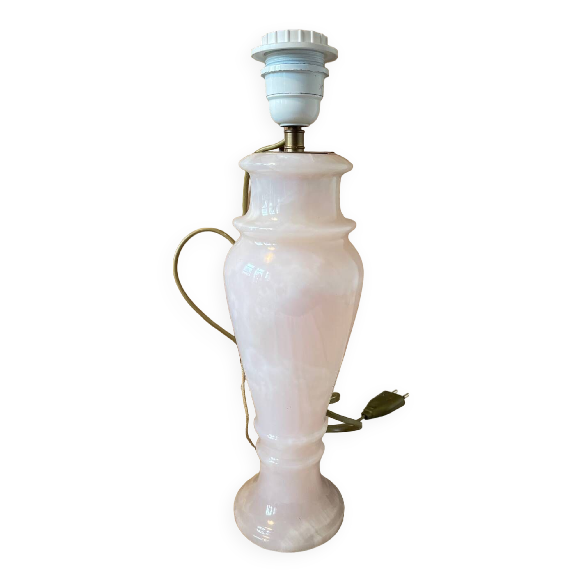 Vintage 1960 lamp in pink alabaster