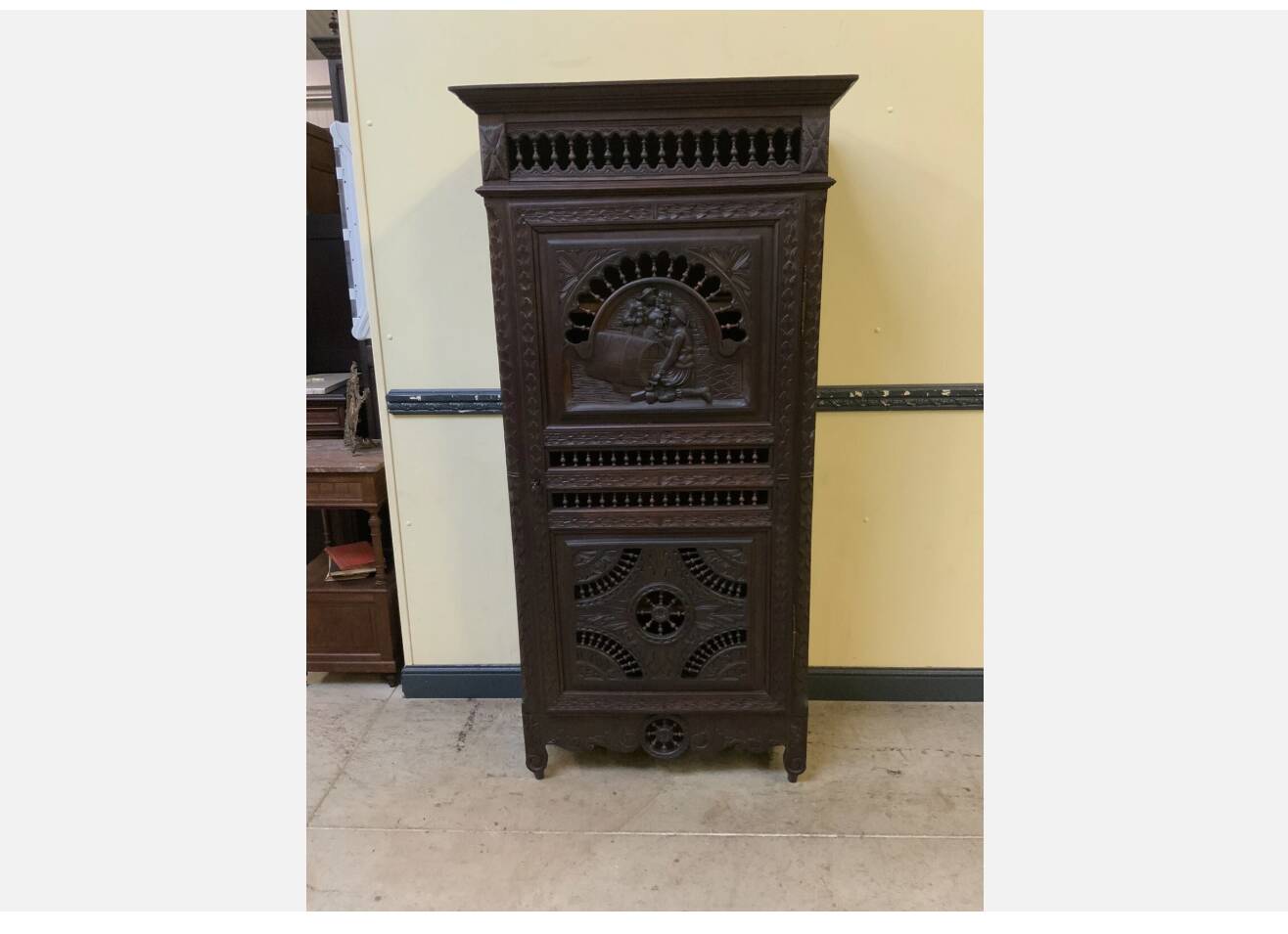 Antique Breton cupboard, vertico