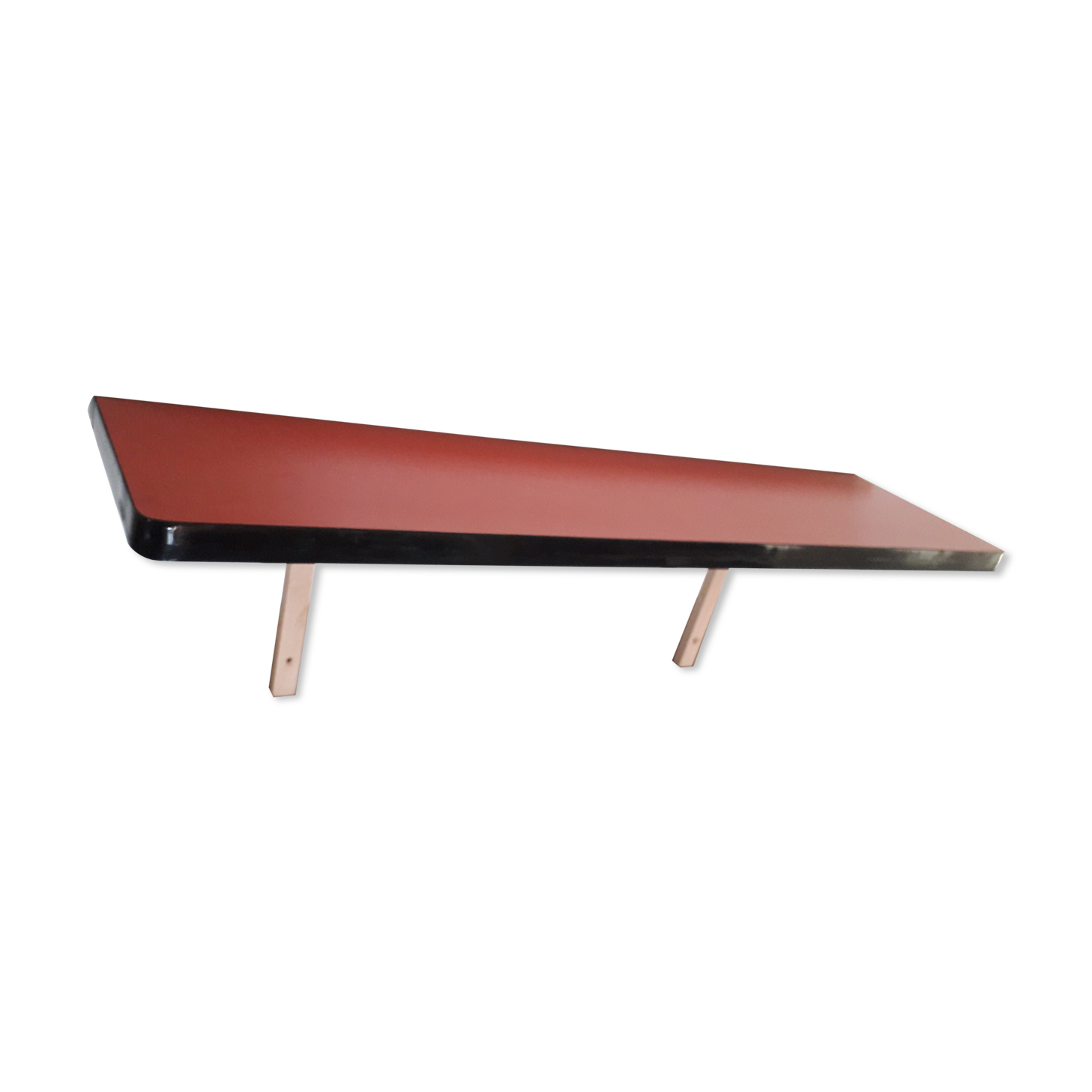 Vintage red formica shelf