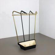 Porte-parapluie en laiton métallique original du milieu du siècle, Allemagne, années 1950
