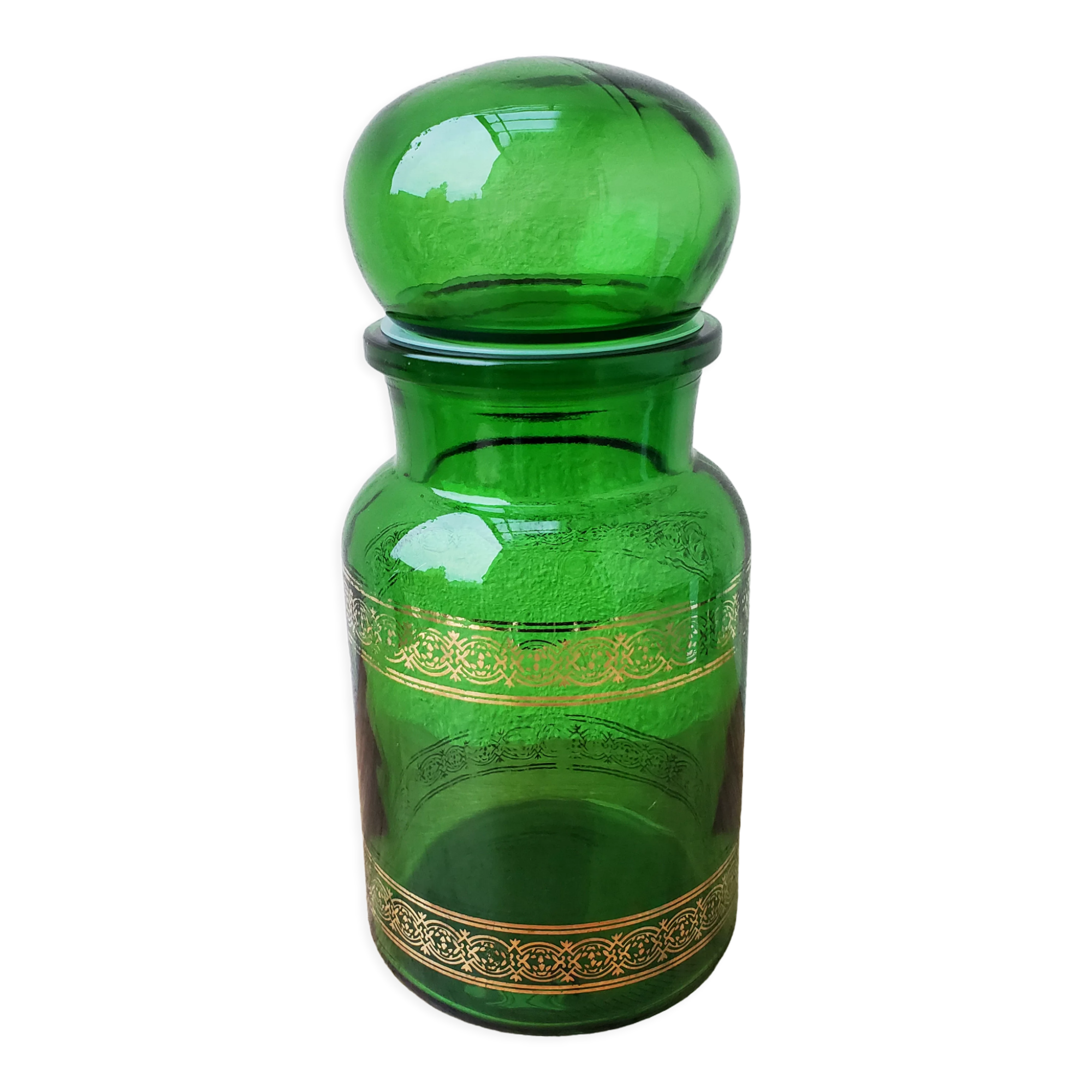 Pot dit d'apothicaire en verre vert