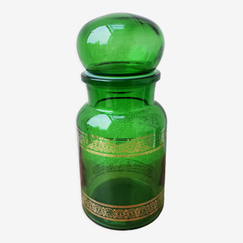 Green glass apothecary jar
