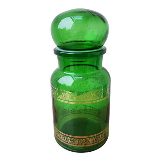 Green glass apothecary jar