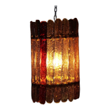 Amber glass pendant lamp