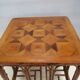 Vintage bamboo coffee table. Marquetry top