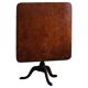 Table pliante carrée antique en loupe, fabriquée à la main en Suède, XIXe siècle