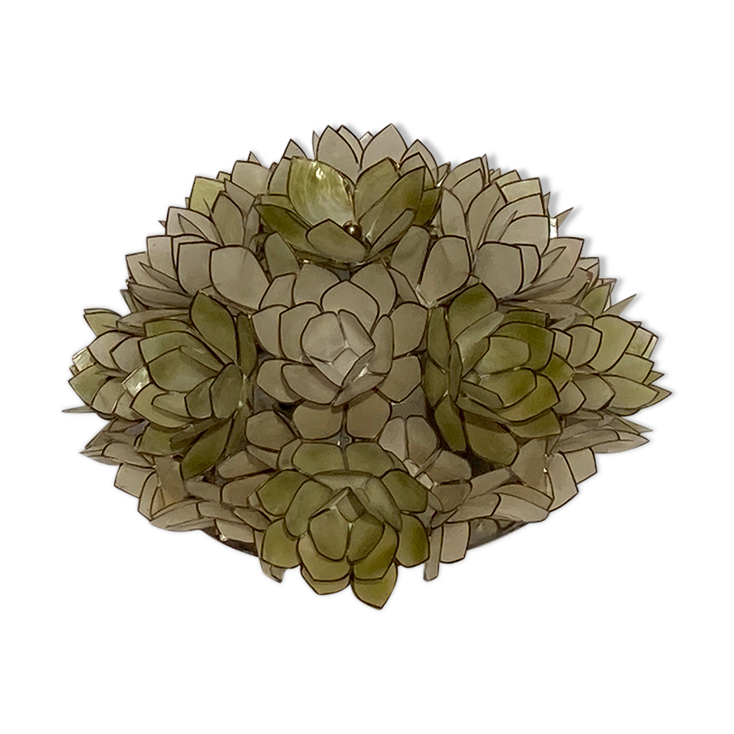 Capiz mother of pearl shell ceiling mount attributed to Rausch, Germany 1970s
