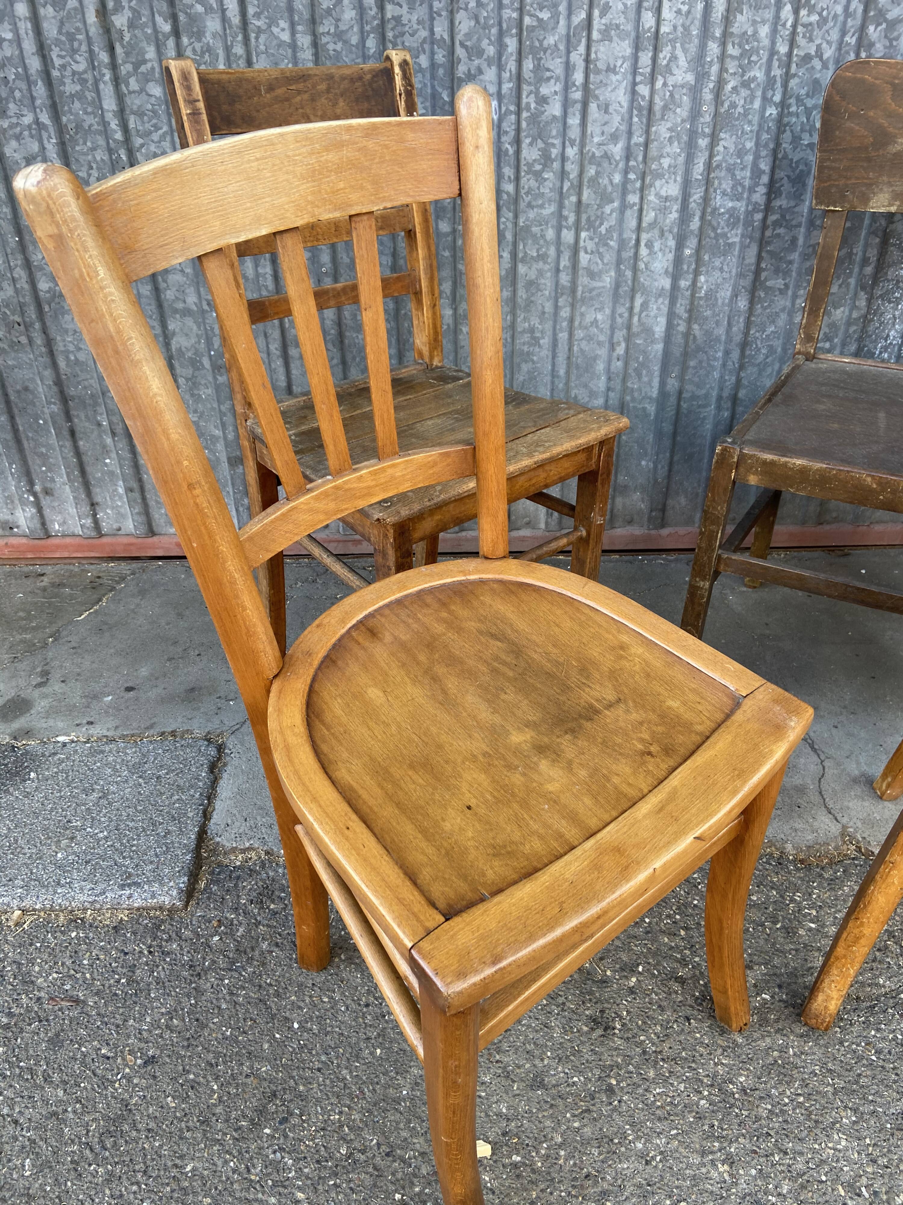 4 vintage mismatched coffee bistro chairs