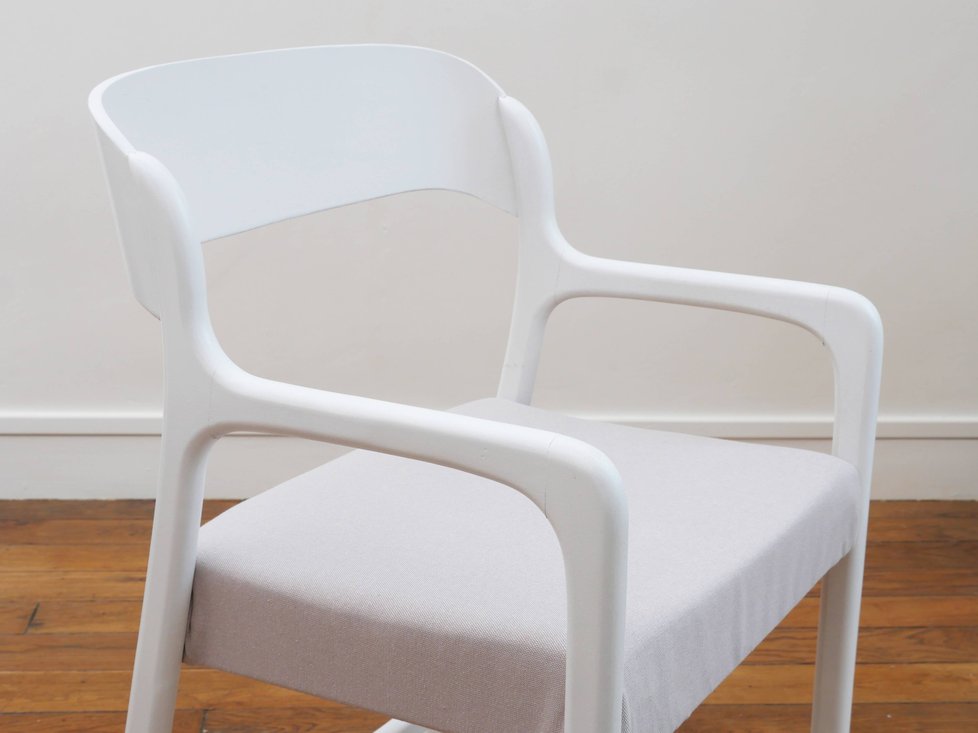 Baumann Sleigh Armchair - Restored - Fabric, foam & straps: new