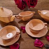 Longwy ceramic pink coffee tea set