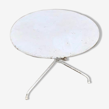 Table ronde de jardin pliante en fer forgé diamètre 80 cm  piétement fer forgé