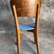 Pair of vintage bistro chairs in wood and light blue vinyl