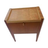 Scandinavian oak sewing basket