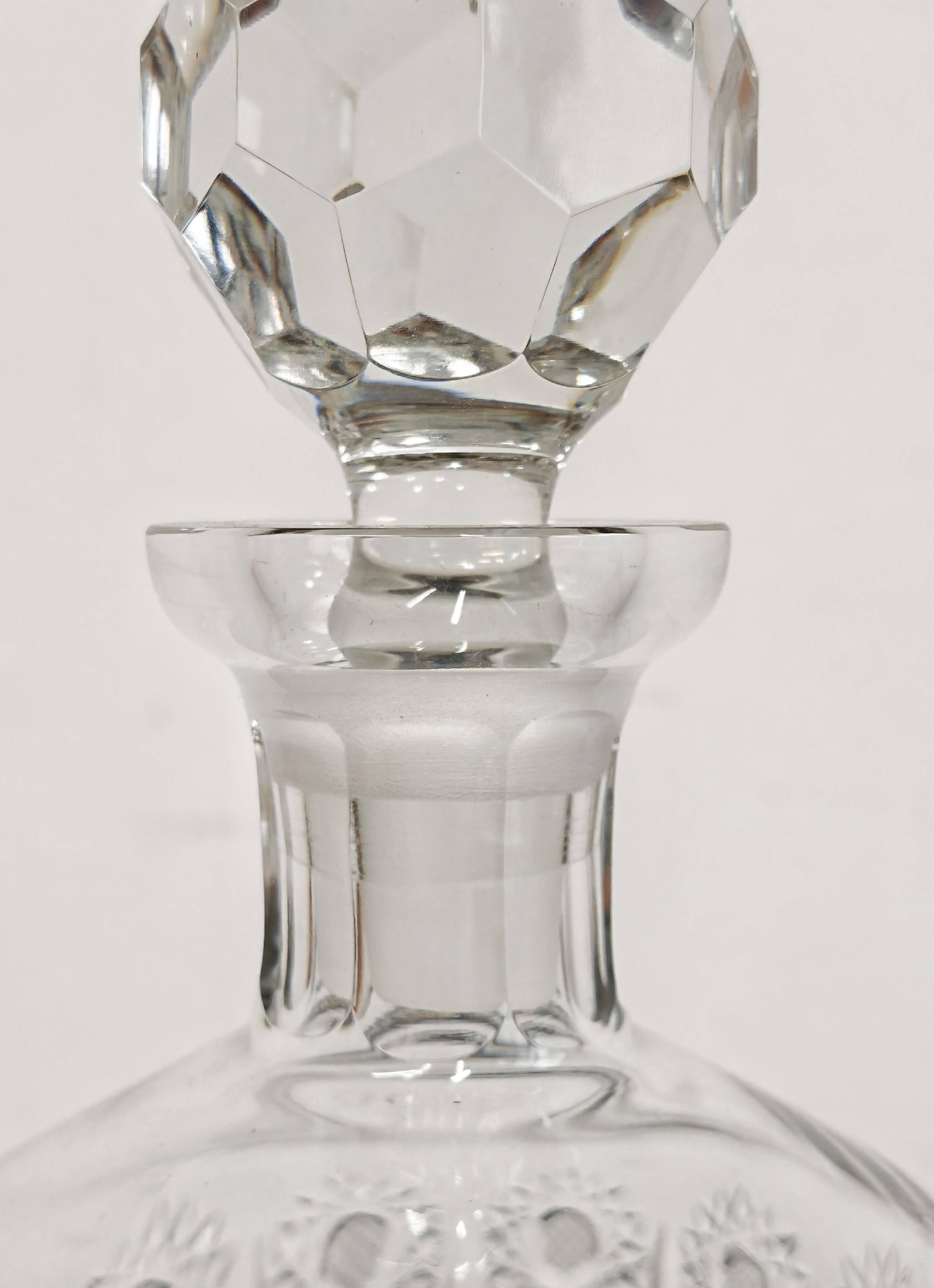 Vintage crystal carafe from Czechoslovakia, 1960s.
