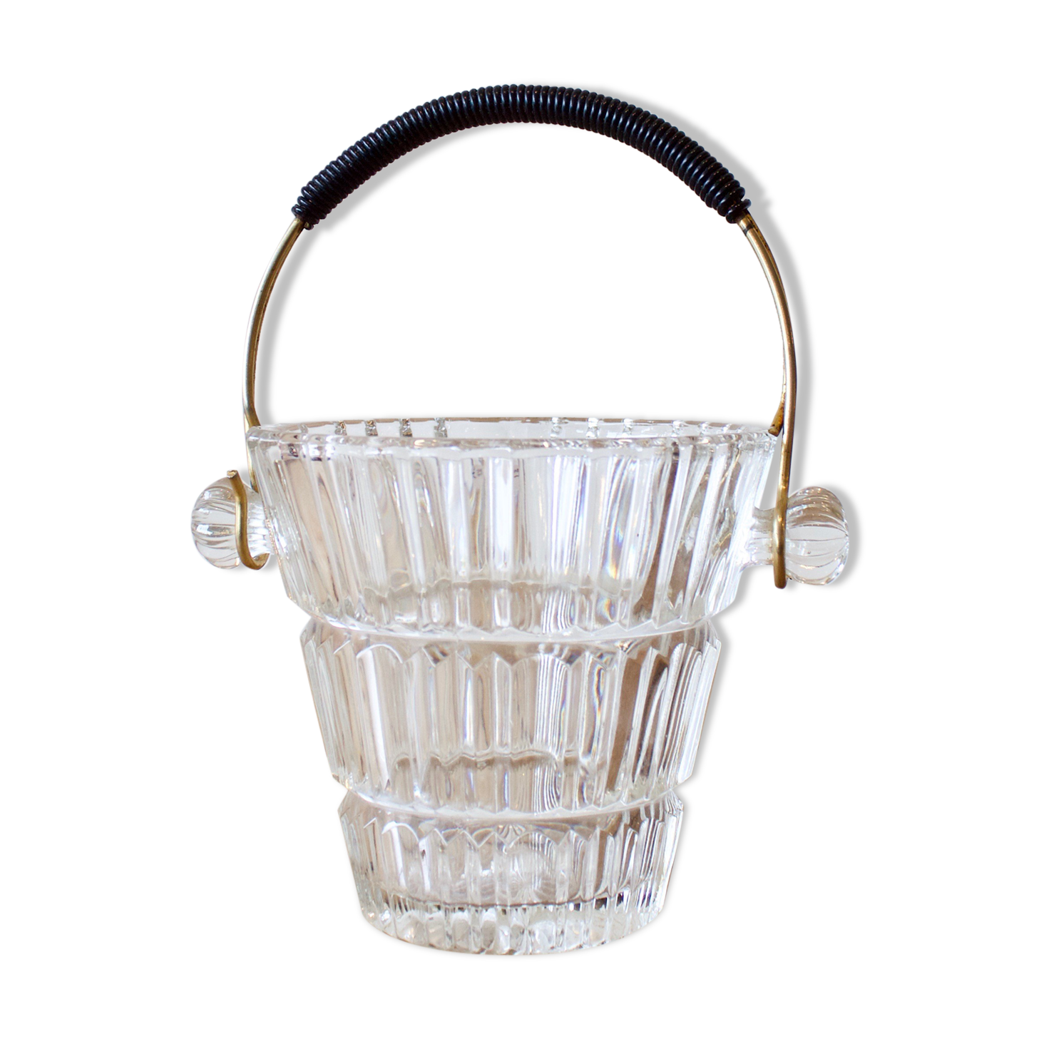 Seau à glace en verre des années 1950