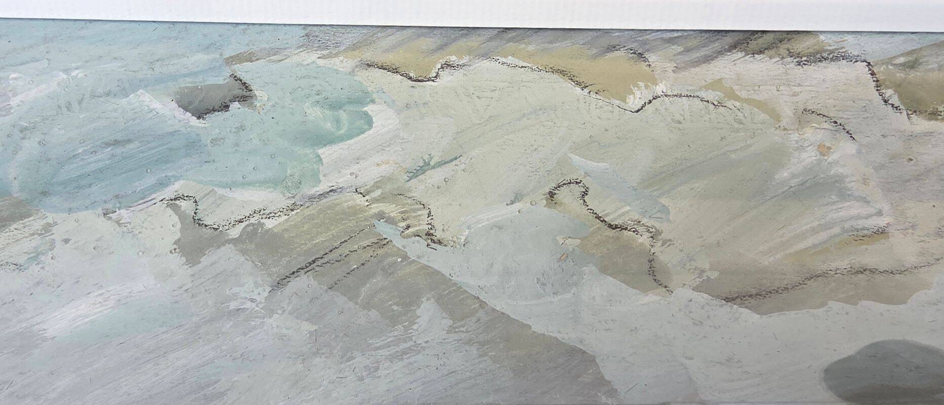 Gardey Germaine, Marine Gouache Rocky Coast circa 1970