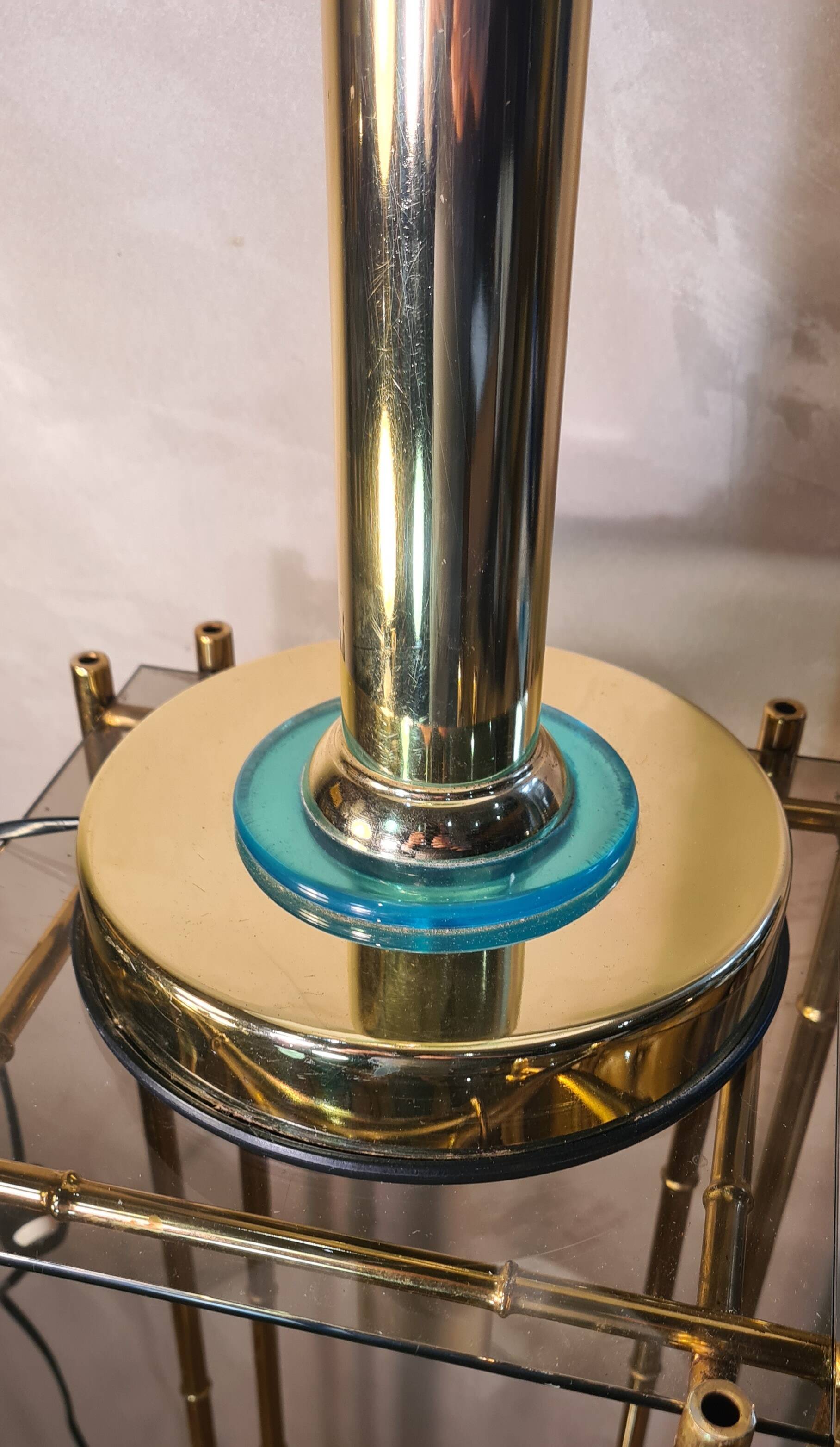 turquoise chrome gold lamp 1980, very beautiful 43x32 good general condition and normal wear
