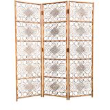 Vintage 1960s Curved Rattan Screen