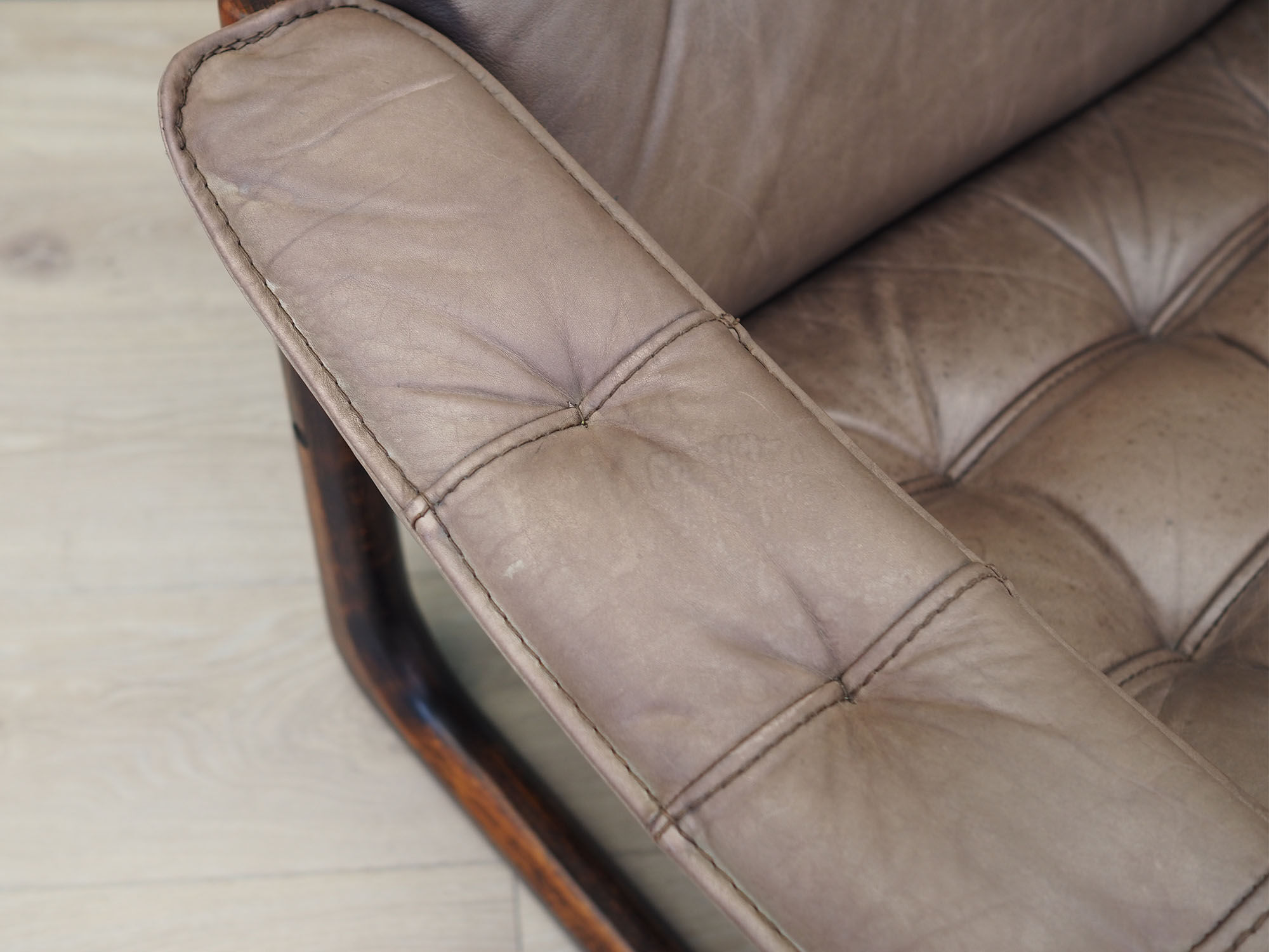 Leather armchair, Danish design, 1960s, manufactured by Genega Møbler