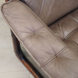 Leather armchair, Danish design, 1960s, manufactured by Genega Møbler