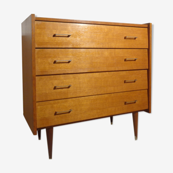 60s light wood chest of drawers