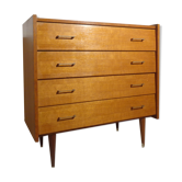 60s light wood chest of drawers