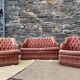 Living room 3 pieces velvet toad