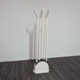 Vintage Postmodern Wood and Brass Coat Rack, 1980s