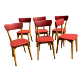 Set de 6 de chaises bistrot vintage