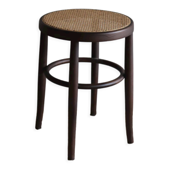 Vintage round curved wooden stool