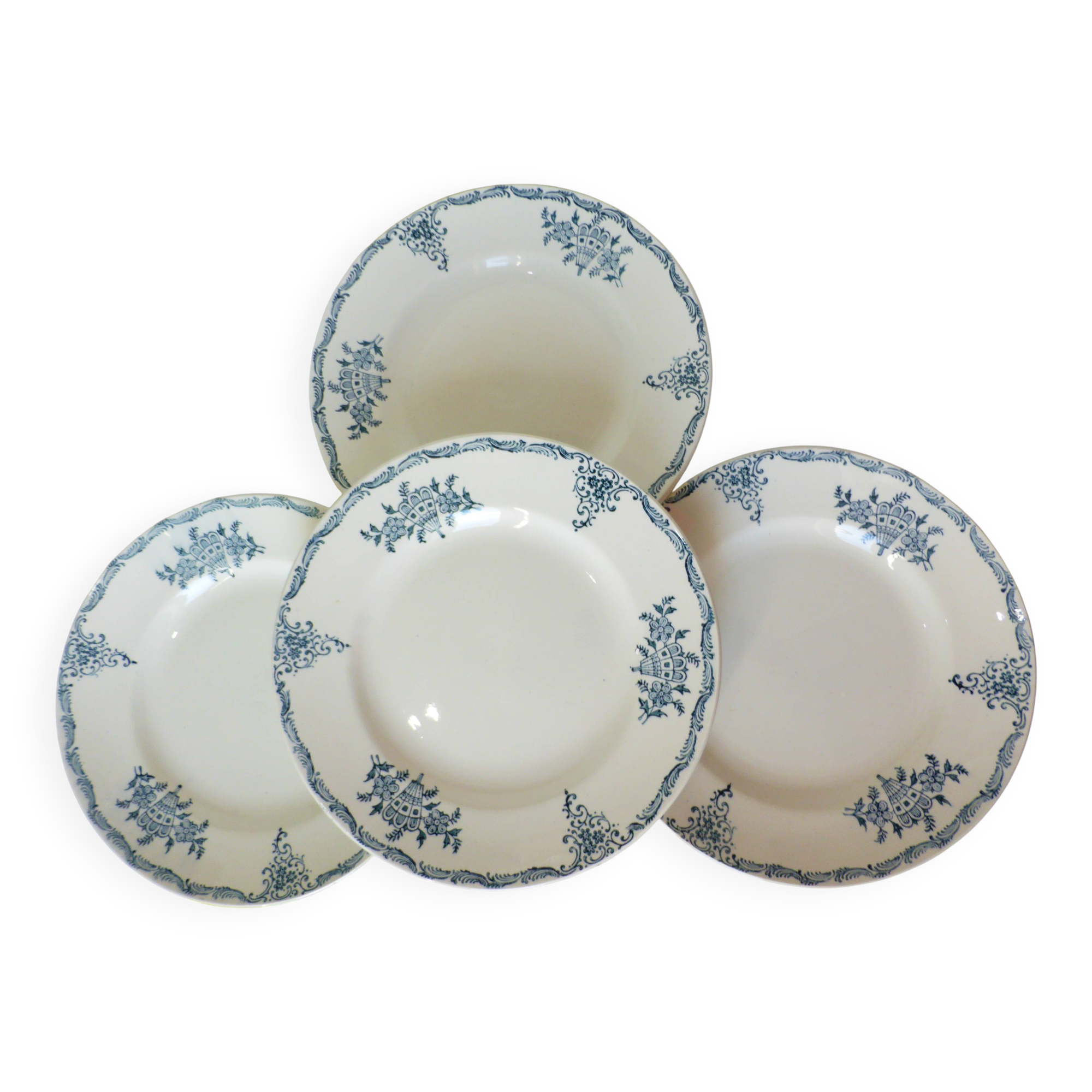 4 flat ironstone plates from St Amand 220530