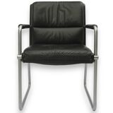 A pair of Bauhaus armchairs, chromed steel tubes, leather, Germany, 1970