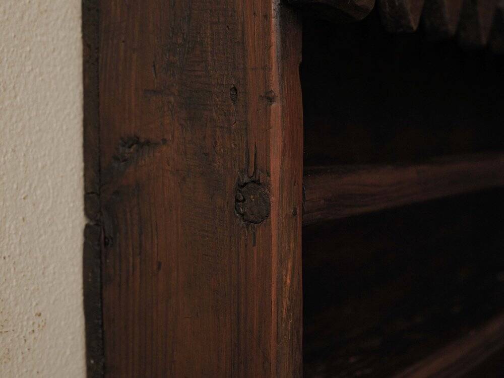 Solid wood wall shelf, Folk art, around 1900