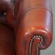 Red cow leather English chesterfield club chair