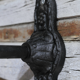 Black gooseneck courtyard wall lamp