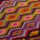 Turkish Kilim Yuruk Vintage 165x275 cm Geometric Pink Green Yellow