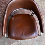 Vintage leather and chrome chair circa 1970