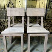 Suite de 4 chaises brutalistes en chêne massif 1950
