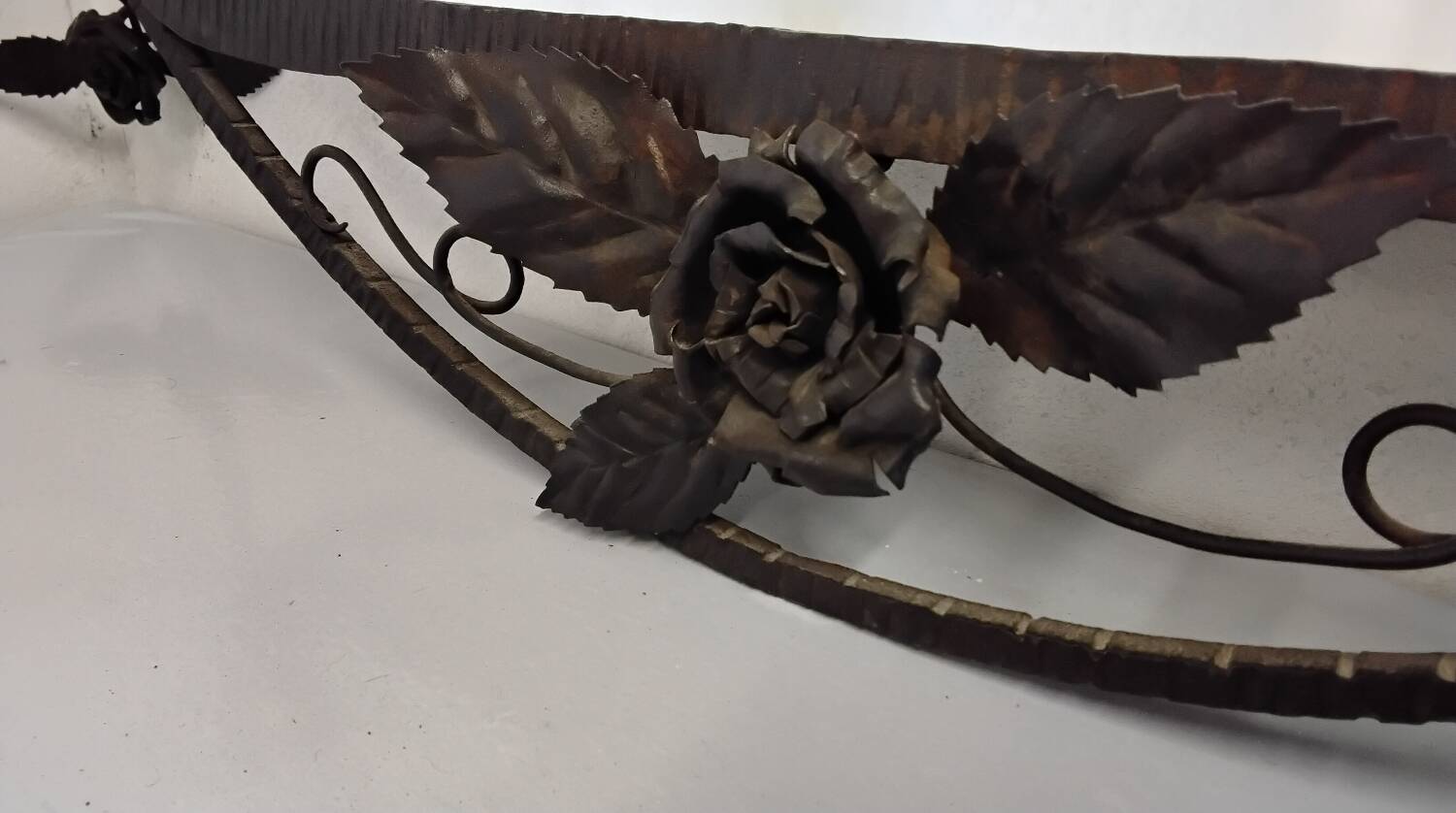 Art deco wrought iron wall mirror