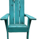 Pair of antique painted wooden garden chairs