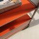 Desserte bibliothèque à roulette en metal chromé industrielle