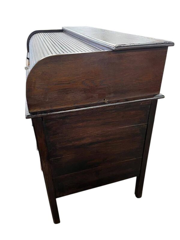 Bureau américain vintage en bois avec volet roulant