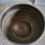 Silver-plated metal planter pot