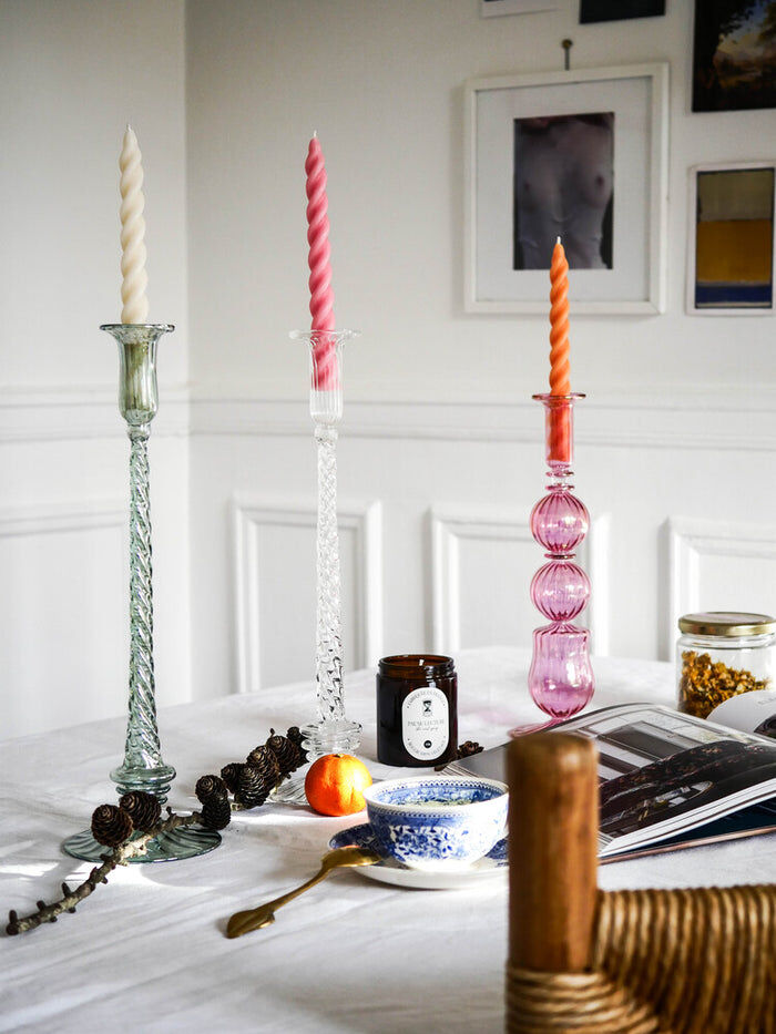 HANDCRAFTED CANDLE HOLDER RECYCLED GLASS, MARLY