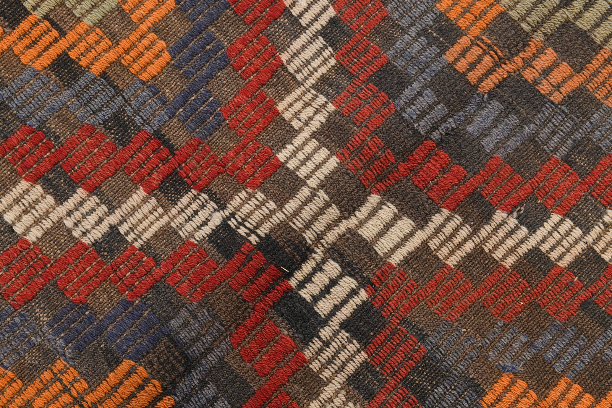 5x7 Red & Orange Vintage Kilim Rug, 171x225Cm